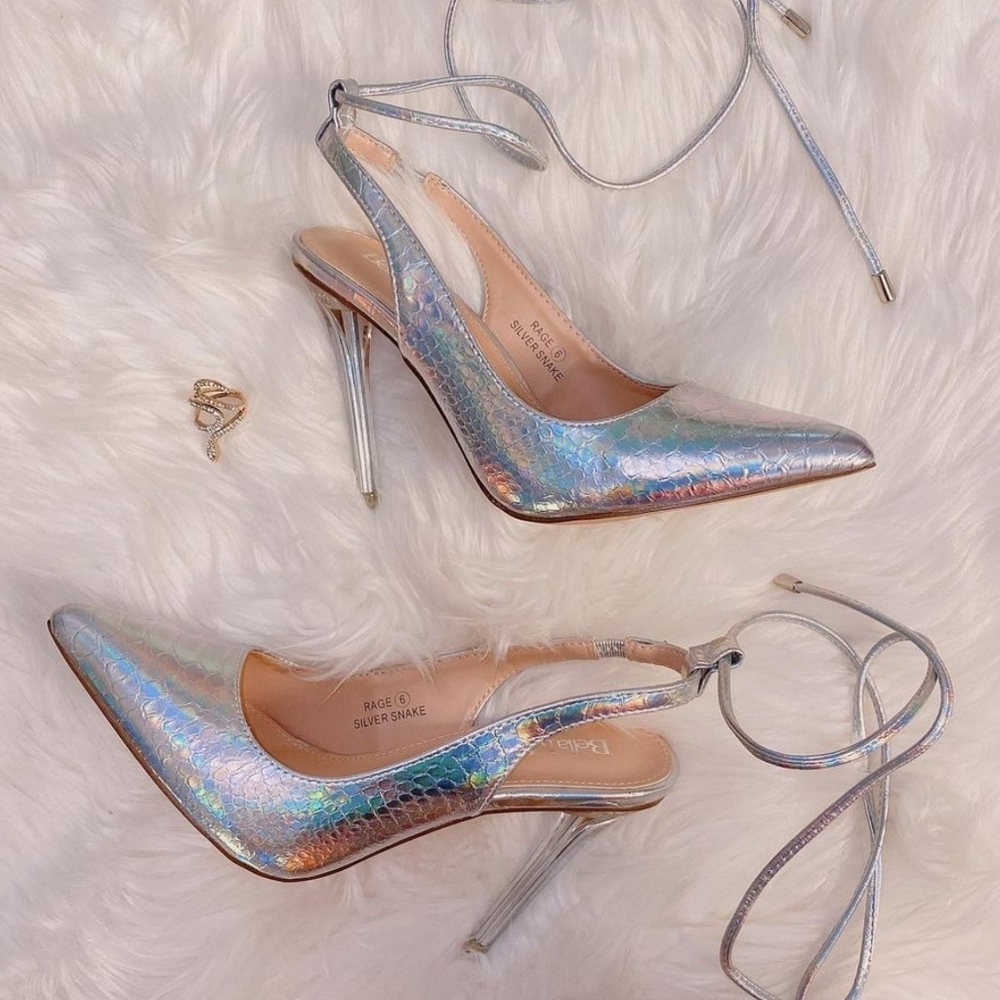 Just In Silver mermaid pointed heels - Picture 4 of 4